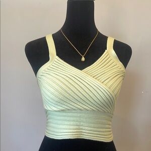Elegant light  green  Ribbed Women's Top
